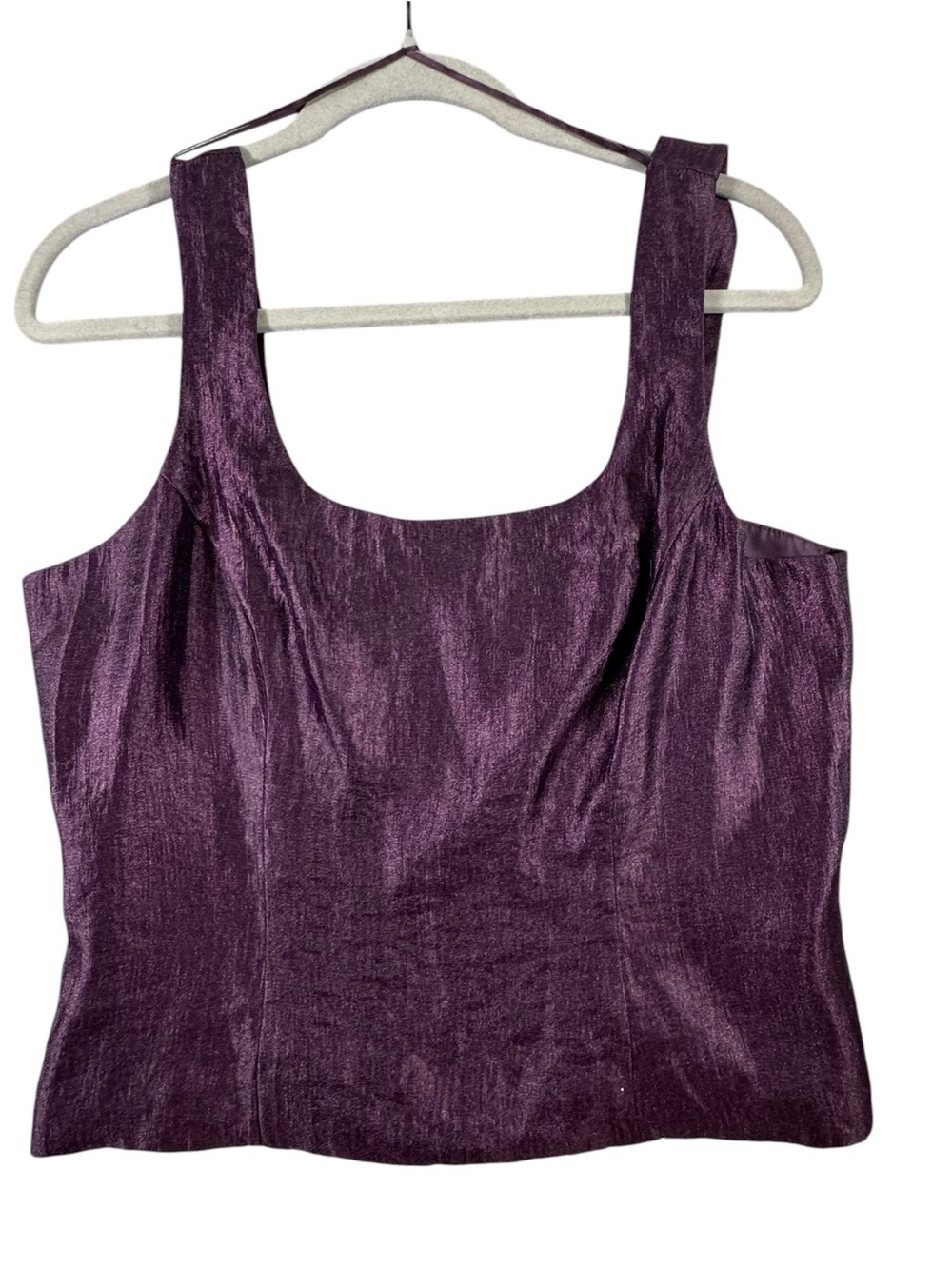 Women’s Shimmer Square Neck Tank Top - Deep Plum